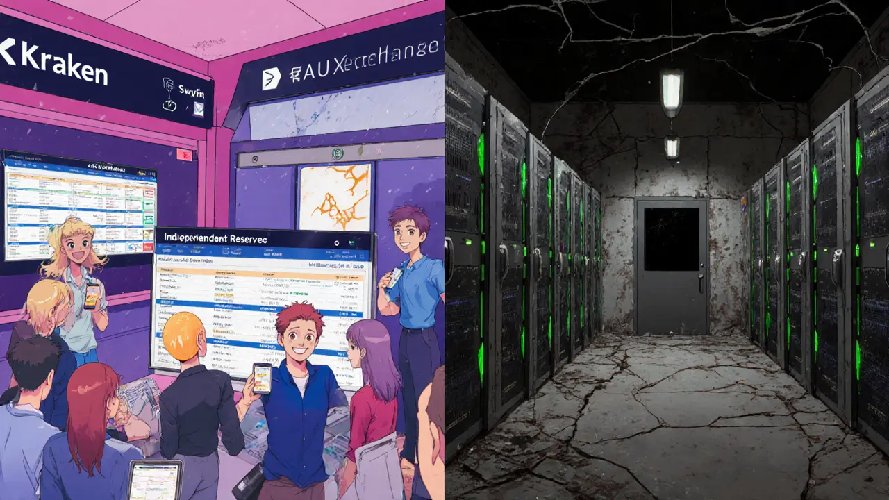 Contrasting vibrant, active exchanges with a crumbling, abandoned AUX Exchange server room.
