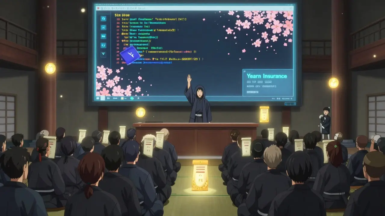 A community voting with 30,000 glowing YFI tokens as code patches heal a past security breach.