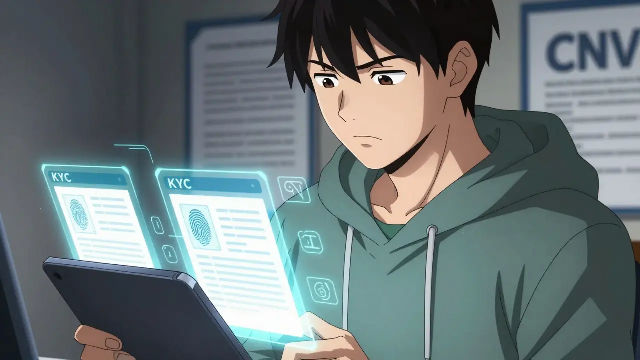 Anime character undergoing strict digital identity verification process
