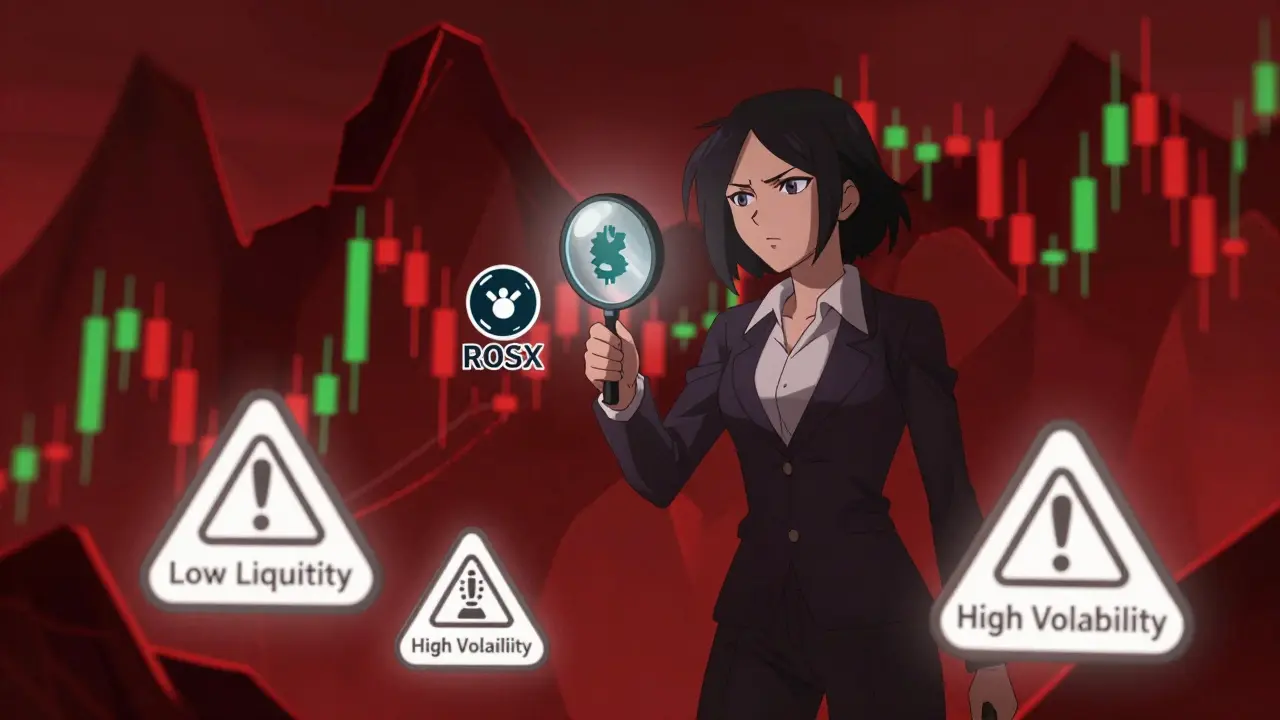 Anime girl analyzing volatile crypto charts with a magnifying glass