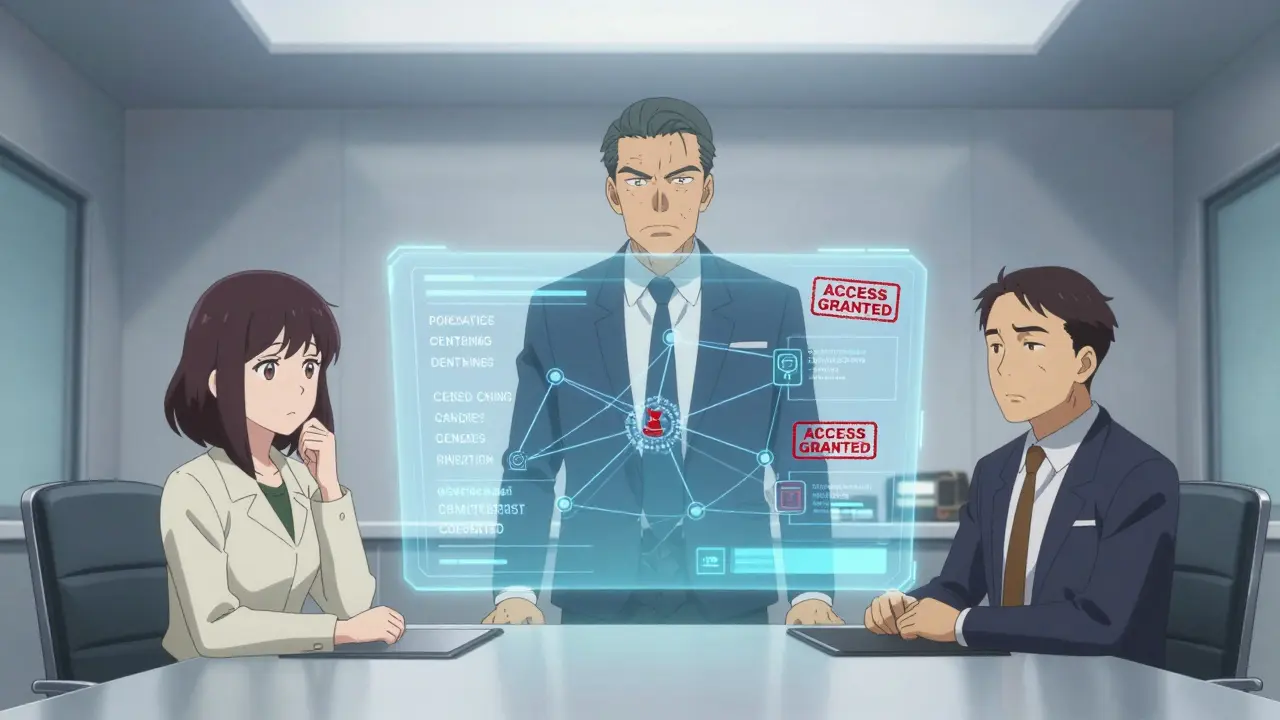 Anime scene of a regulator demanding full data access from a nervous crypto miner.