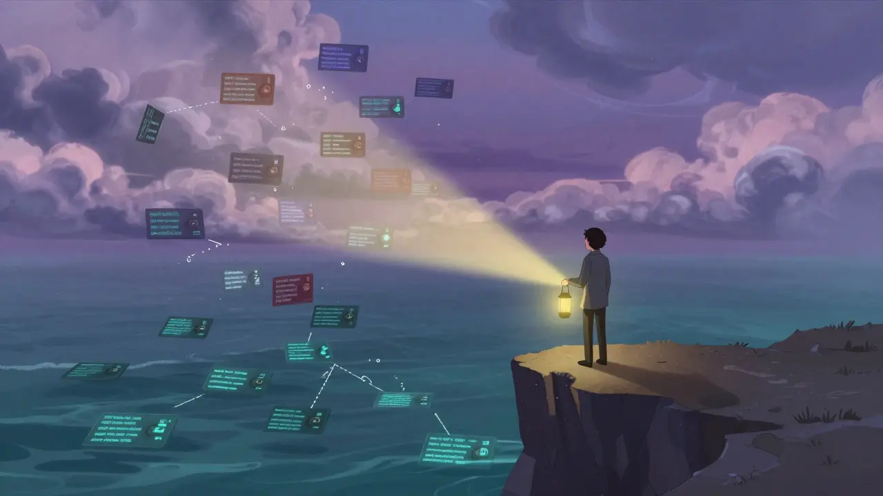 Anime trader using analysis light to navigate fragmented data storms