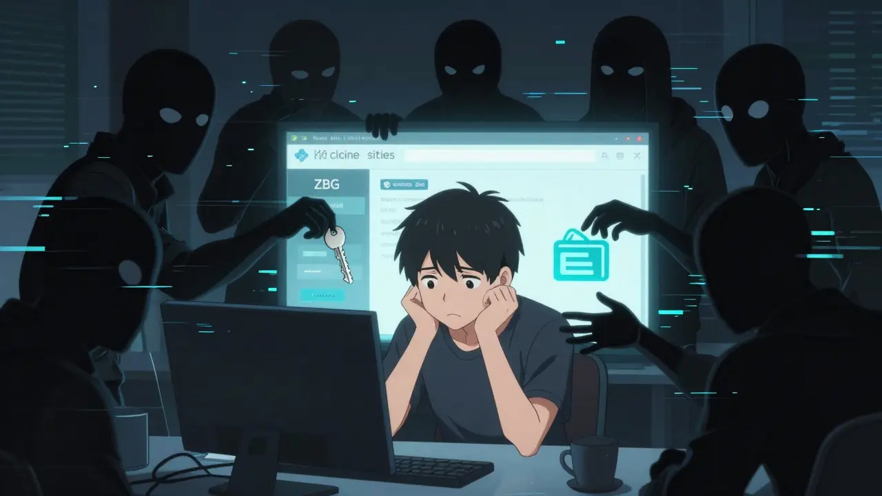 Anime user threatened by shadowy scam figures emerging from computer