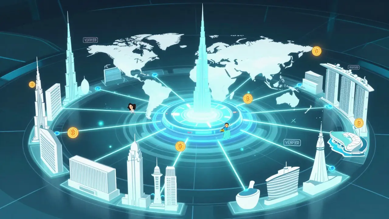 Global network visualization showing transparent crypto tax reporting