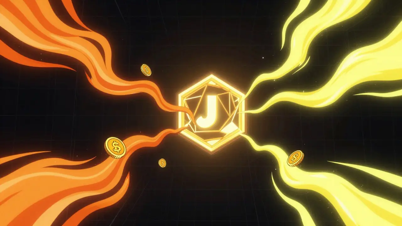Abstract anime visualization of blockchain token swapping
