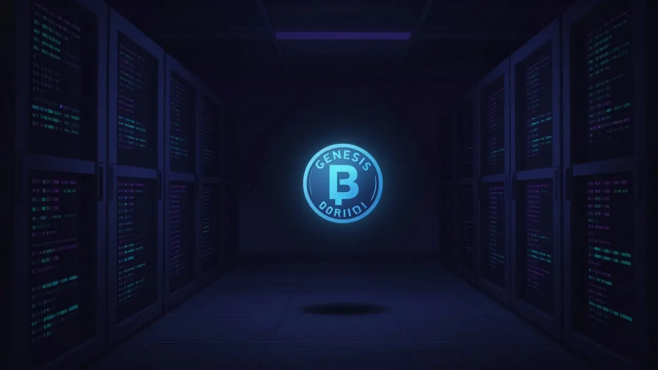 Lonely crypto token floating in a dark, empty digital void