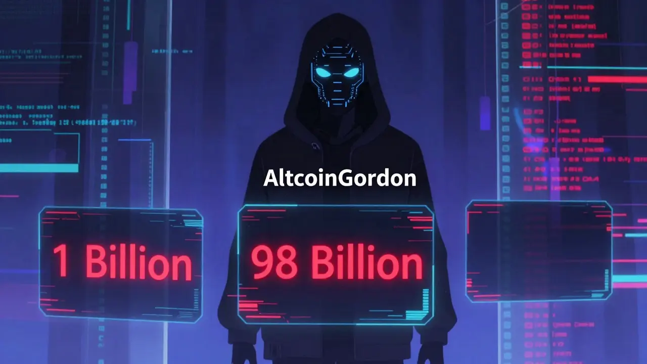 Mysterious masked figure behind glitching supply data screens