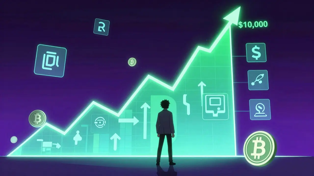 Anime character facing a massive holographic graph spiking past a limit