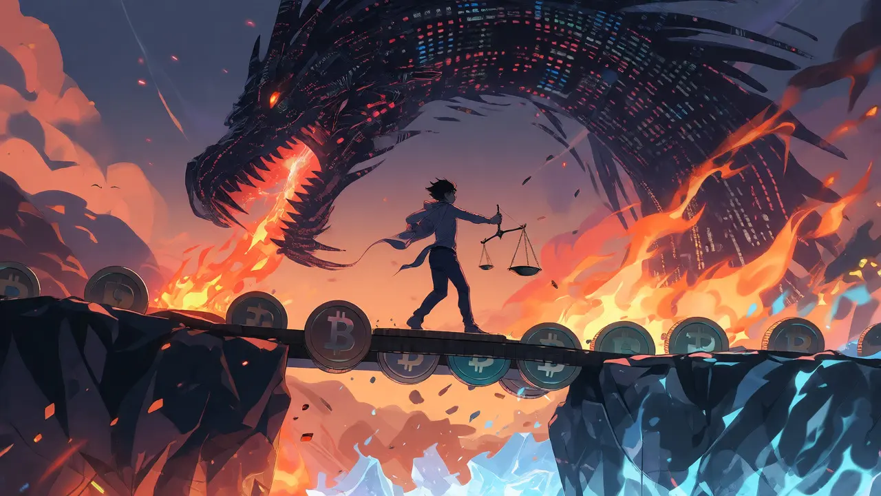 Anime figure balancing on token bridge with leverage dragon
