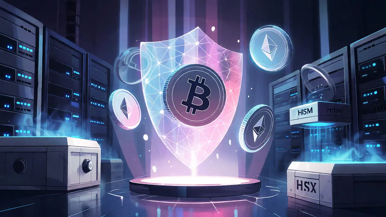 Anime style digital vault protecting crypto assets