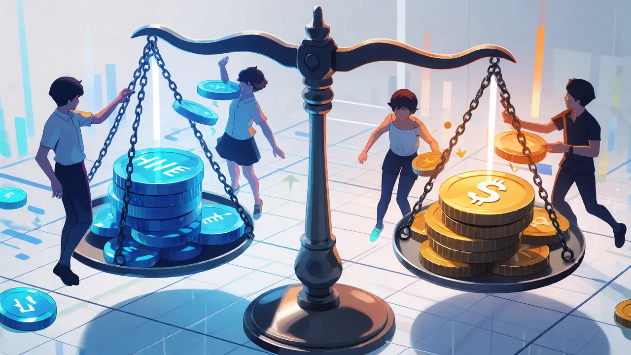 Anime visualization of HBD's algorithmic peg maintenance mechanism